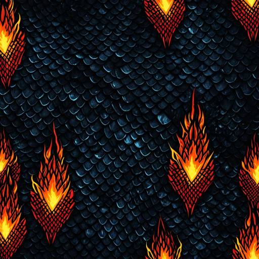 Dragon Scales with Flaming Patterns