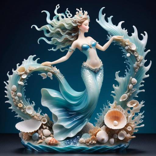 Enchanting Sea Nymph From Ocean Waves Enchanting Sea Nymph From Ocean Waves