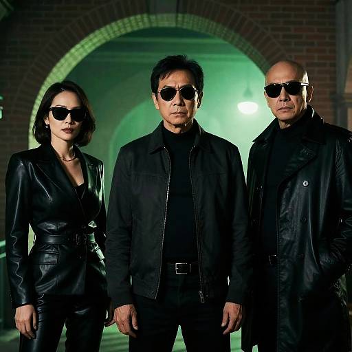 Eerie Green Lighting with Intense Figures