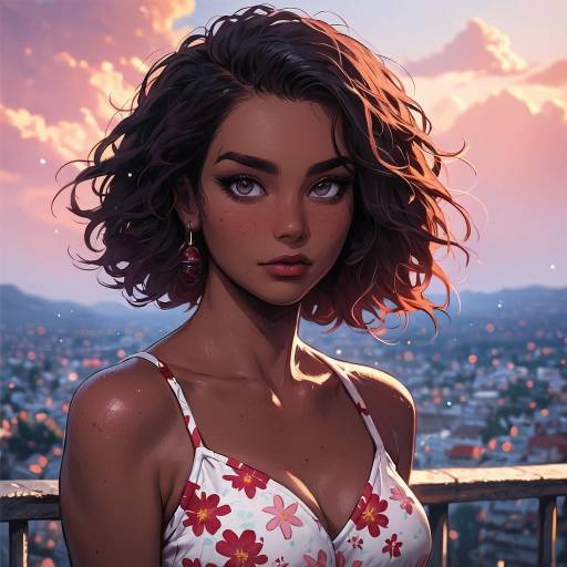 Confident Young African Woman at Sunset