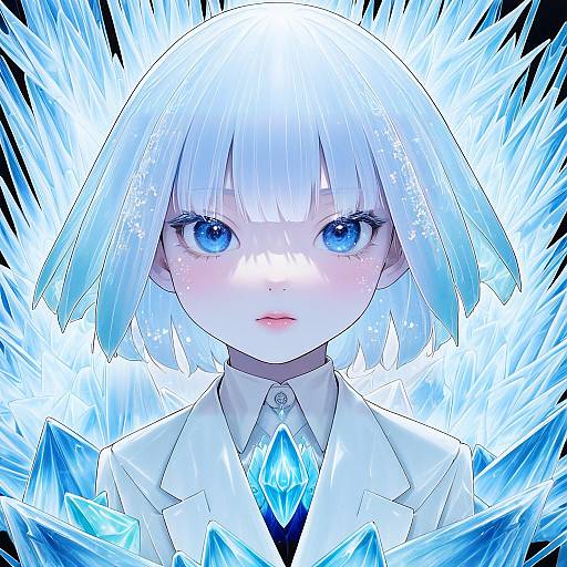 Illustration of Antarcticite, houseki no kuni in the style of Leviathan (hikinito0902)