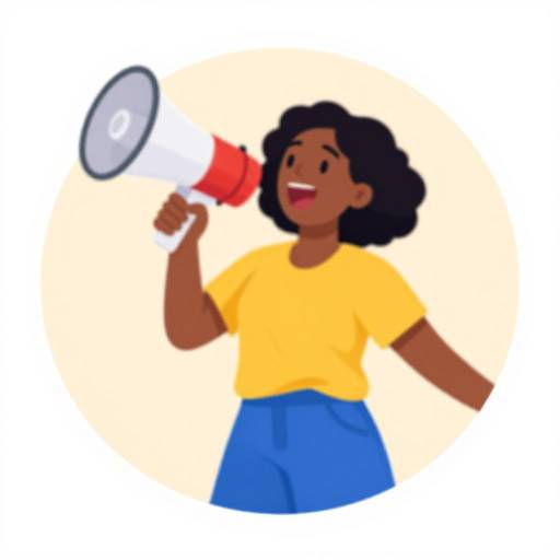 Energetic Woman with Megaphone Vector
