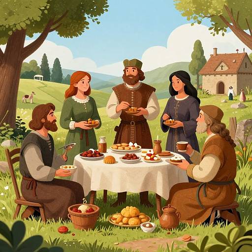 Medieval Foods and Feasts Illustration