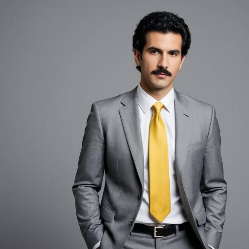 Man in Grey Suit with Yellow Tie