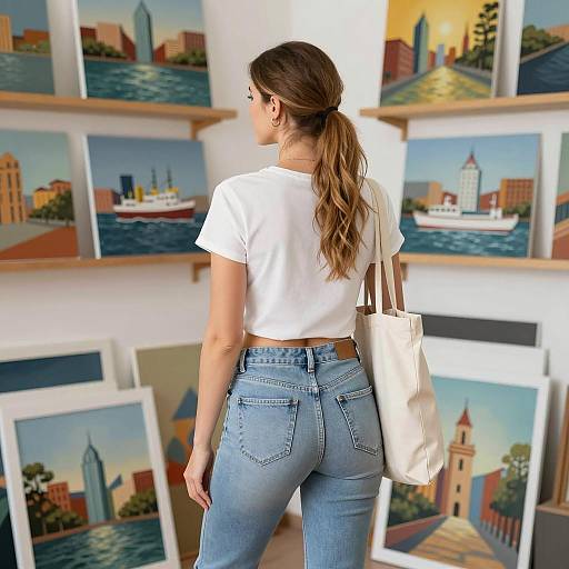 Woman Exploring Art Studio