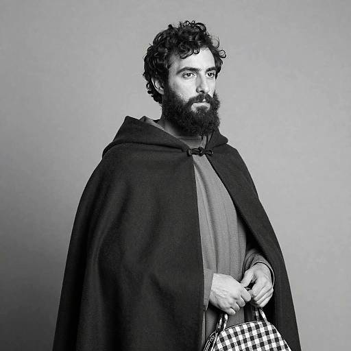 Serious Bearded Man in Cloak
