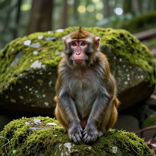 Curious Monkey-Dog Hybrid in Forest