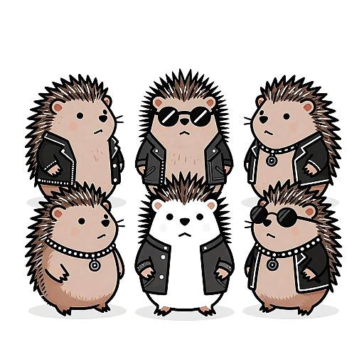 80s Punk Hedgehog Band Art