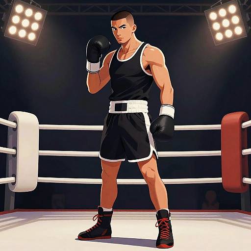 Modern Pop Art Male Boxer Illustration