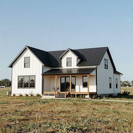 Black and White Rustic Ranch Exterior
