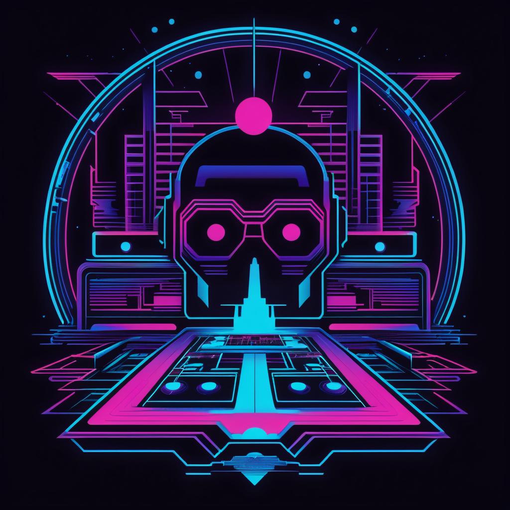 Ghostly Cyberpunk Retro Arcade Design