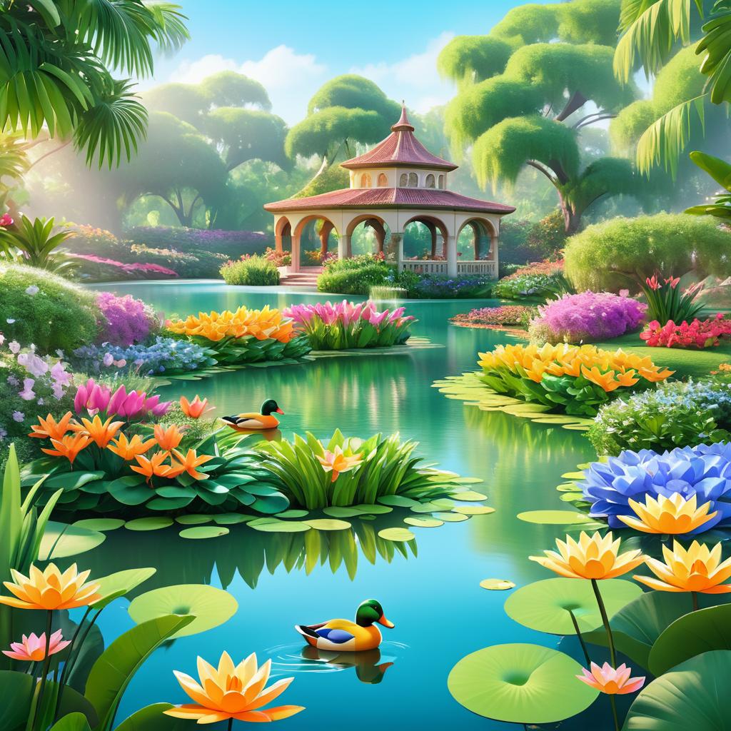 Serene Pond with Disney Charm