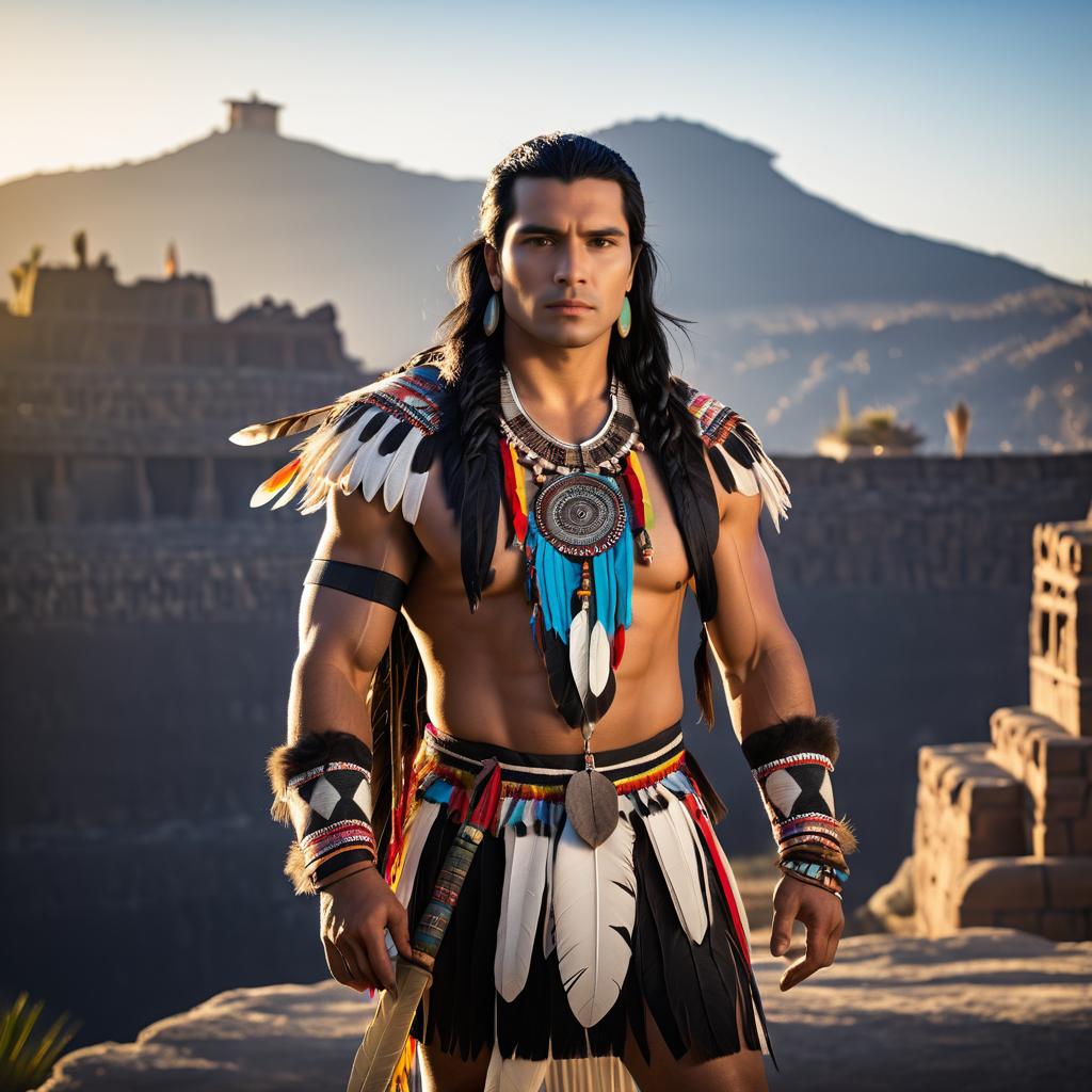 Cinematic Portrait of Aztec Warrior