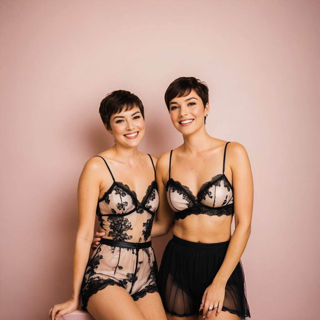 Giggling Best Friend Lingerie Photoshoot