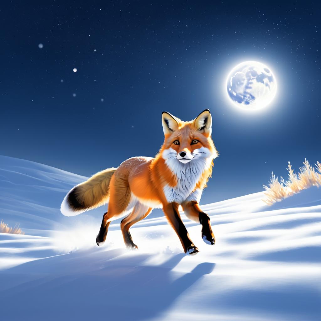 Playful Fox in a Snowy Landscape