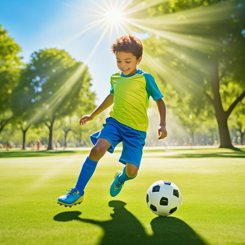 Joyful Soccer Play in Sunlit Park