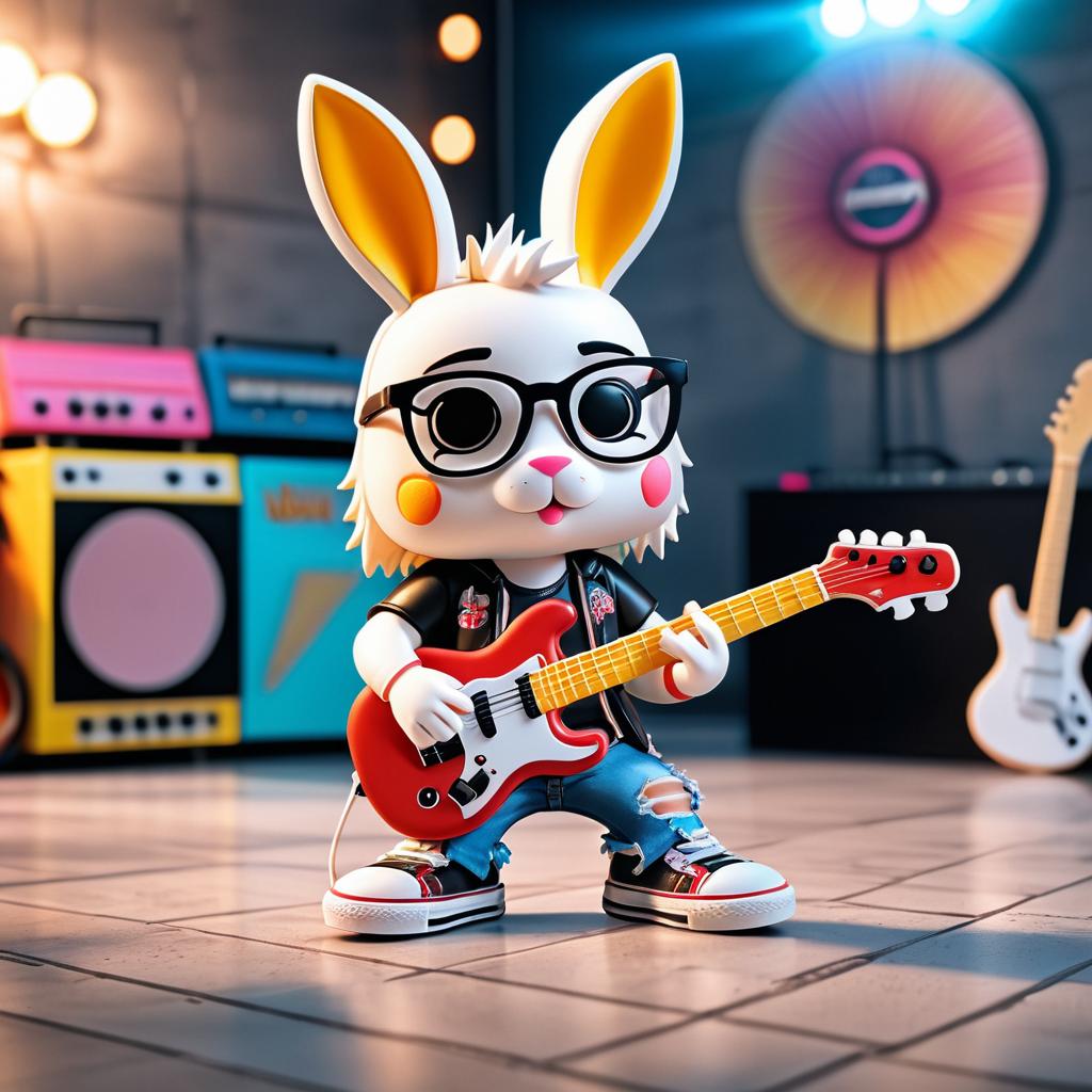 Bunny Rockstar at a Music Festival