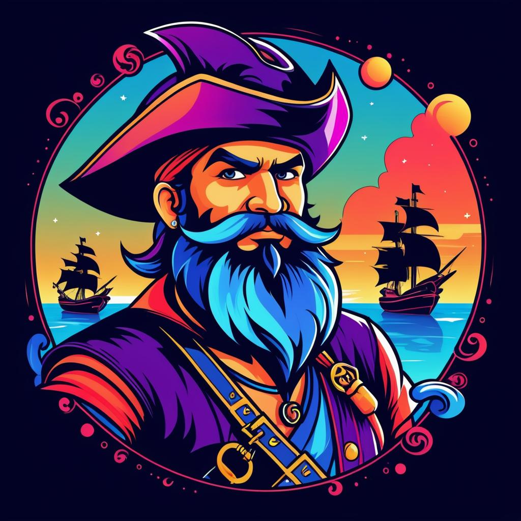 Vector Pirate Design for T-Shirts