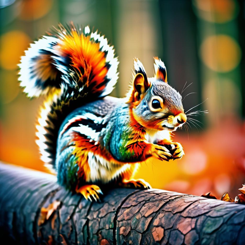 Vibrant Squirrel with Playful Elegance