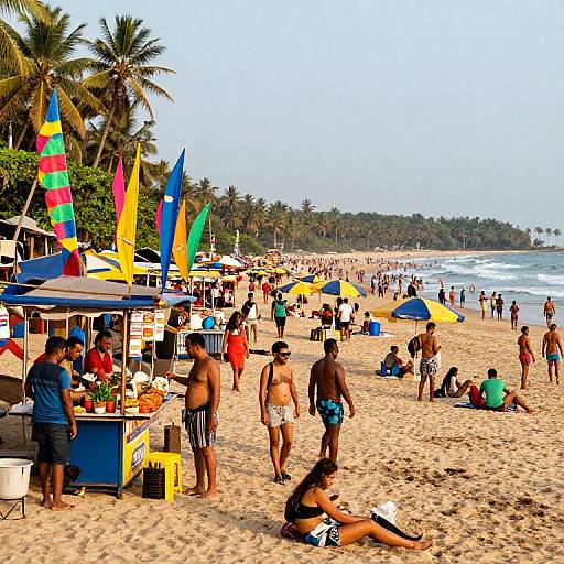 Vibrant Crowded Goa Beach Scene