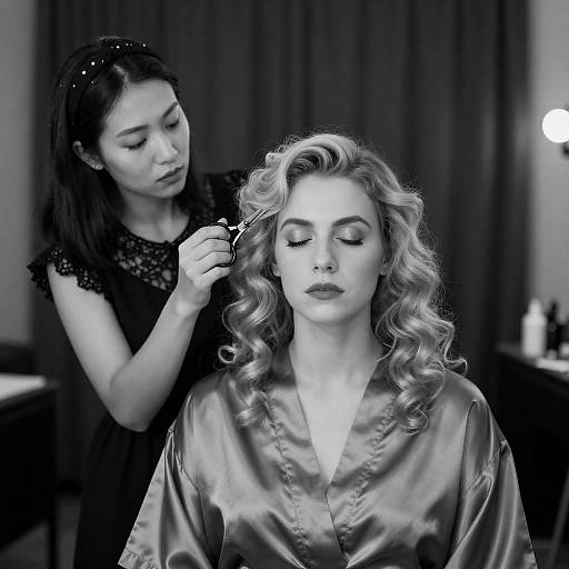 Intense Black-and-White Portrait of Women