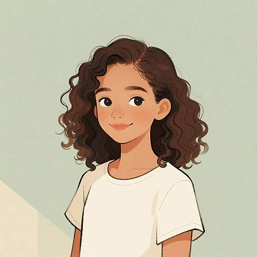 Pastel Portrait of Middle Eastern Teen Girl