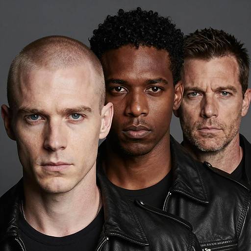 Intense Group of Three Men Portrait