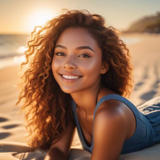 Radiant Beach Portrait in Golden Hour Radiant Beach Portrait in Golden Hour