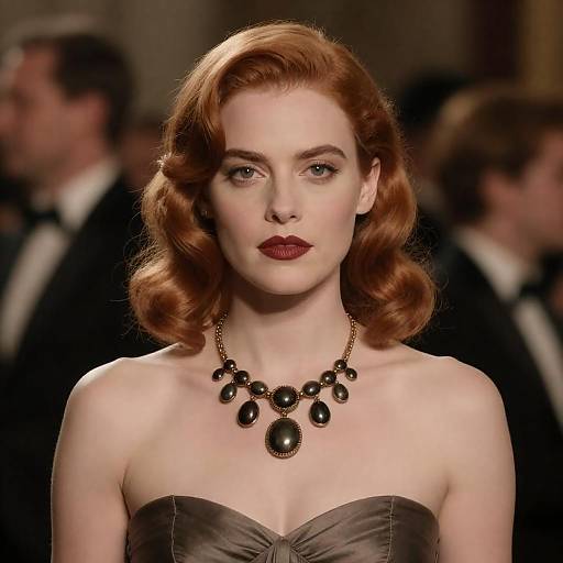 Elegant Woman with Vintage Red Hair