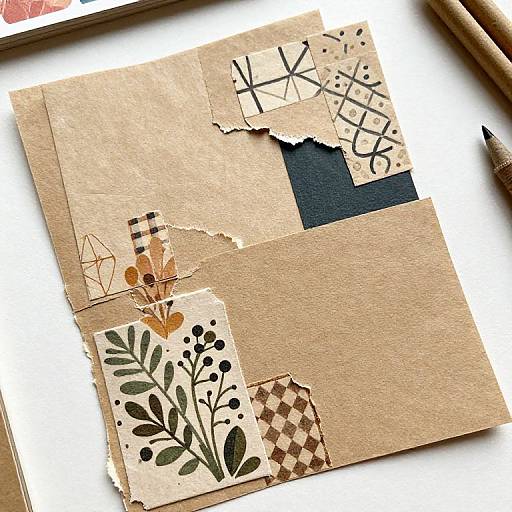 Kraft Paper Collage with Natural Textures