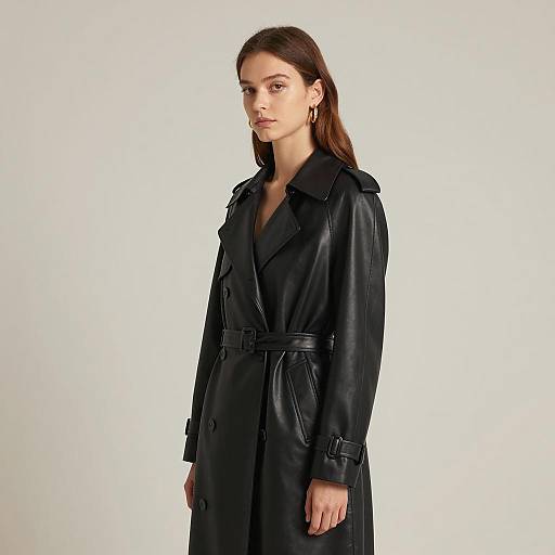 Portrait of Young Woman in Leather Coat