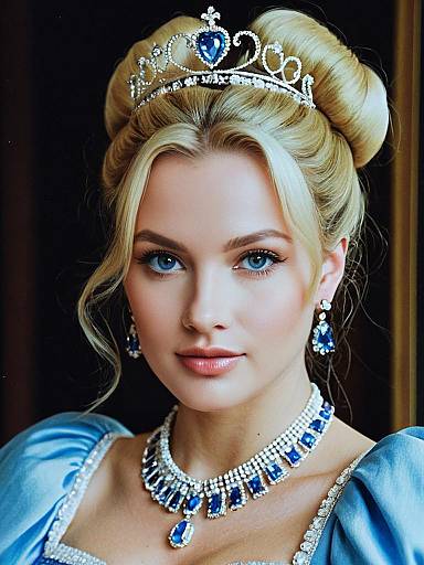 Elegant Cinderella-Inspired Blue Dress Portrait
