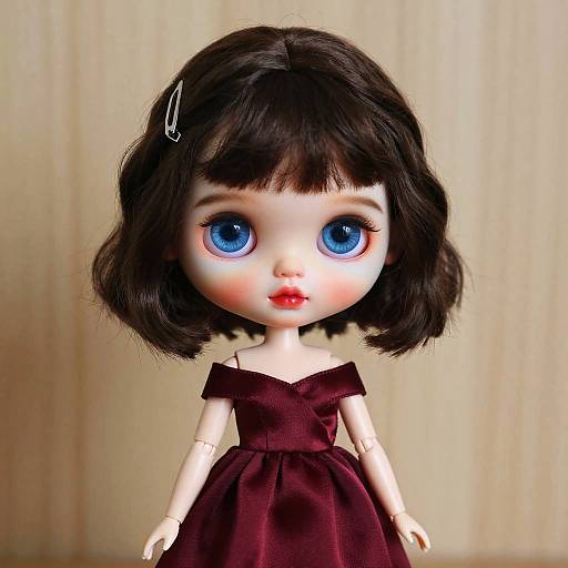 Realistic Doll Portrait with Blue Eyes