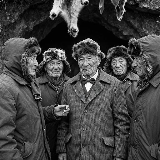 Elderly Expressions in Winter Clothing