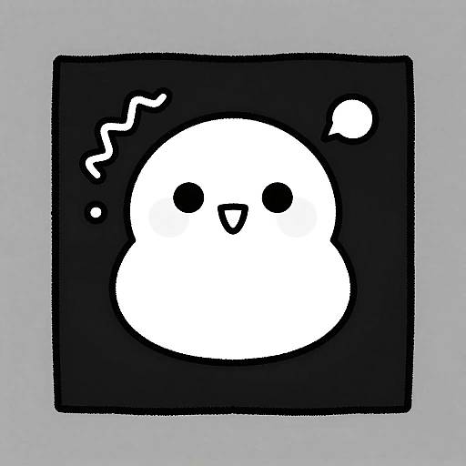 Hand-Drawn Minimalist Character on Black