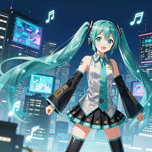 Futuristic Hatsune Miku Anime Wallpaper