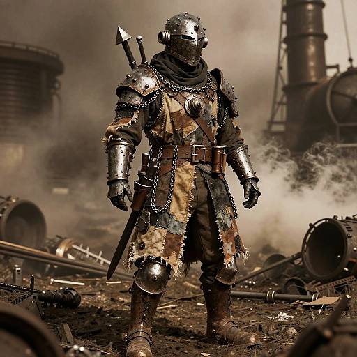 Steampunk Soldier in Makeshift Armor