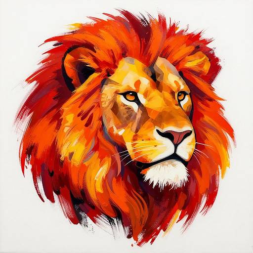 Abstract Lion Head Color Splash