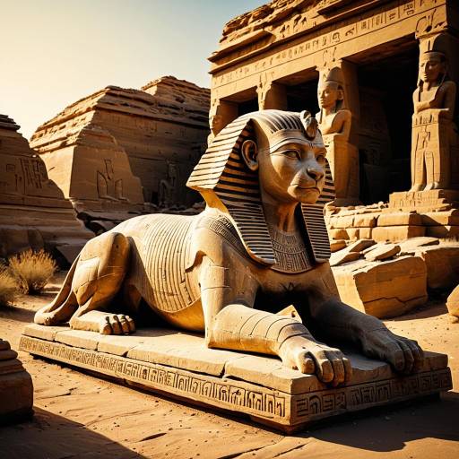 Ancient Sphinx in Desert Ruins Ancient Sphinx in Desert Ruins