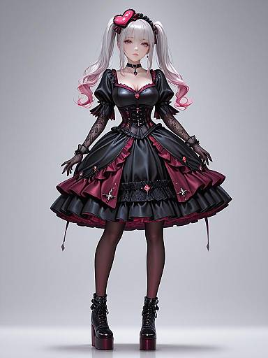 Elegant Gothic Fashion Portrait of a Girl