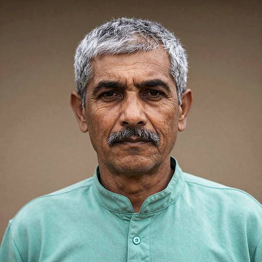 Close-Up Portrait of a Middle-Aged Man