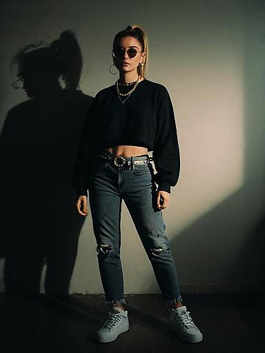 Woman in Casual Street Style Outfit