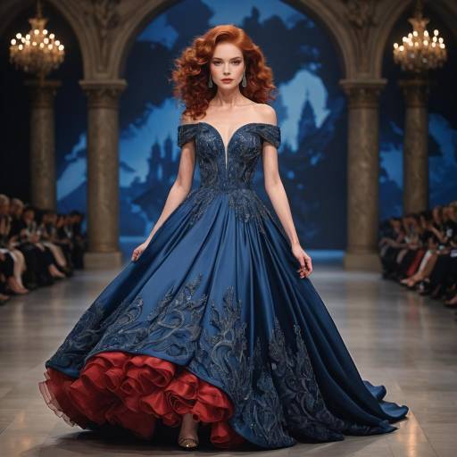 Elegant Woman in Blue Evening Gown Elegant Woman in Blue Evening Gown