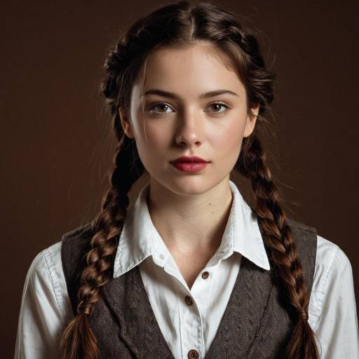 Young Woman with Braided Hair Portrait