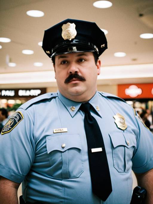 Photorealistic Portrait of Mall Cop Man