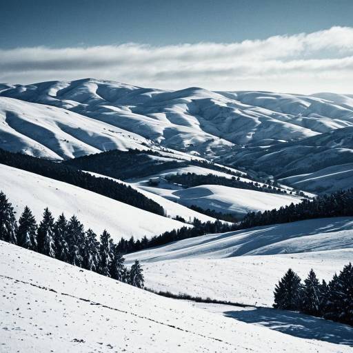 Stunning Winter Snow-Covered Hillscape