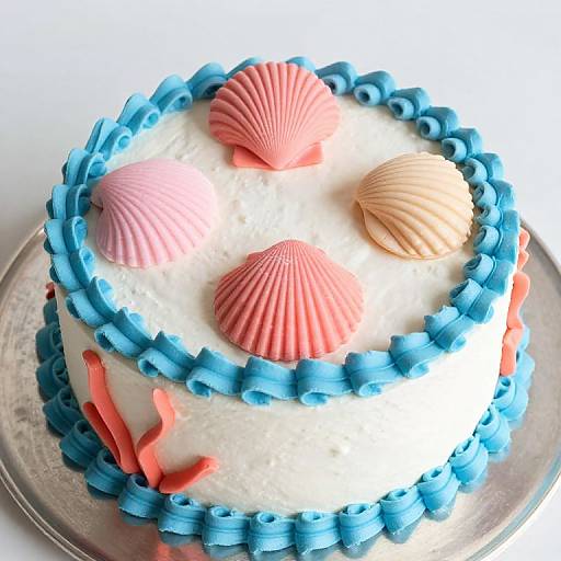 Pastel Seashell Fondant Cake Design