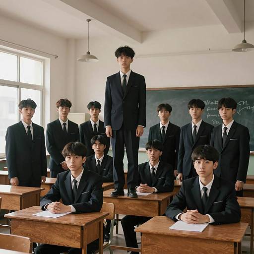 Young Men in a Classroom Setting