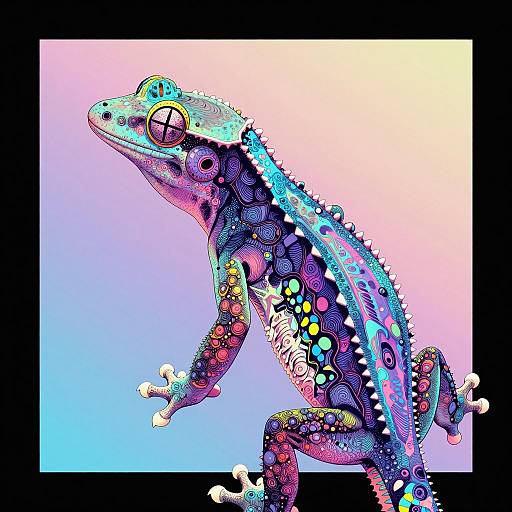 Cyberpunk Gecko Illustration
