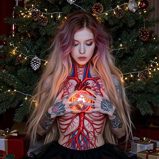 Surreal Christmas Heart Tree